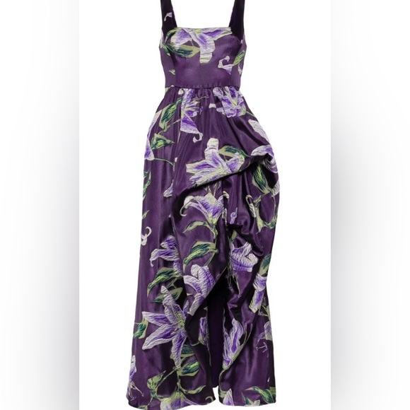 Chic Purple Floral High Low Gown - Picture 4 of 10